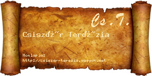 Csiszár Terézia névjegykártya