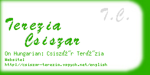 terezia csiszar business card